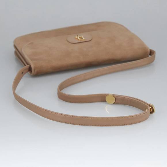 Christian Dior Shoulder Bag Suede Beige Gold Auth 101182 - Picture 7 of 16